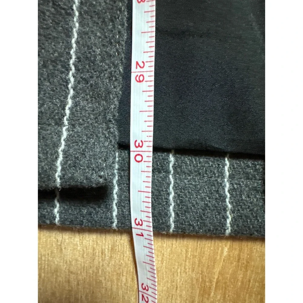 Fashion Nova Men Pinstripe Shirt Jacket Charcoal Grey White Stripe Size L